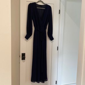 Navy Blue Long-sleeve Jumpsuit Size Medium